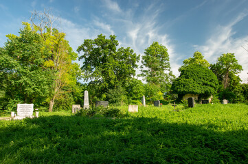 Old cemetery of extict village (Nemesleanyfalu) in Nagyvazsony, Hungary
