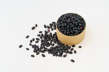 Northeast black adzuki beans on white background - obrazy, fototapety, plakaty