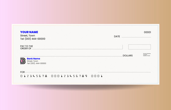 blank check bank cheque design elegant vector 