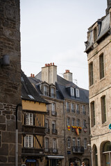 scenic view along a medieval street, Dinan France
