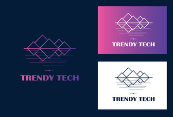 creative vector it company tech logo - obrazy, fototapety, plakaty