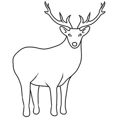 Deer, icon, doodle, doodle style.