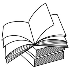 Book, icon, doodle, doodle style.