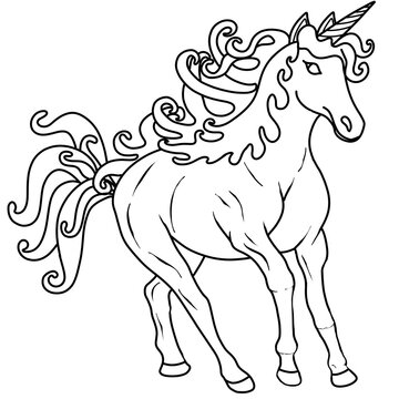 Unicorn, icon, doodle, doodle style.