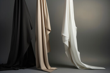 pale beige fabric in new age-style clothing-minimalism or calm luxury. Copy space