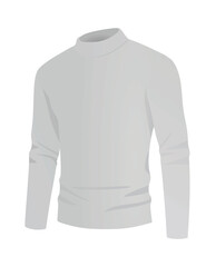 Grey long neck t shirt. vector illustration