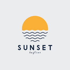 sunset logo vector illustration design