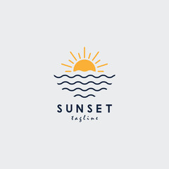 sunset logo vector illustration design