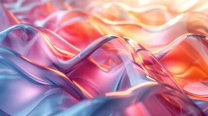 Abstract glass plastic multicolored wavy background with some smooth lines in it