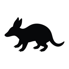 silhouette of a aardvark on white