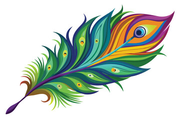 Fototapeta na wymiar a-multicolored-peacock-feather vector.eps