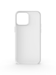 Mockup case for a mobile phone. Smartphone cover template for presentation design. 3d illustration.