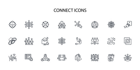 Connect icon icon set.vector.Editable stroke.linear style sign for use web design,logo.Symbol illustration.