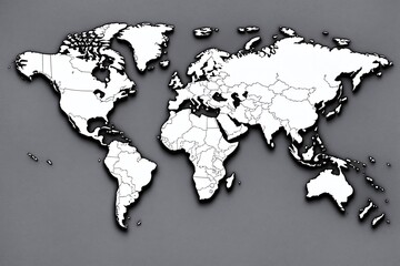 Fototapeta na wymiar Blank World Map Generated For educational,business,etc purposes 