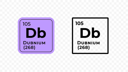 Dubnium, chemical element of the periodic table vector design - obrazy, fototapety, plakaty