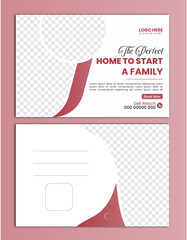 Home For Sale Postcard. Real Estate Postcard Design Template