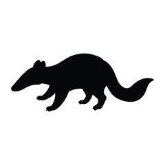 silhouette of a anteater on white