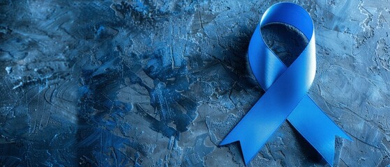 a colon cancer awareness symbol made with light blue coloured ribbon - obrazy, fototapety, plakaty