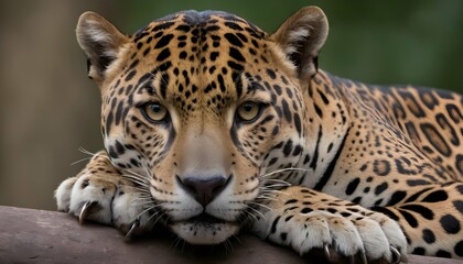 A Jaguar With Its Claws Retracted Appearing Calm