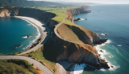 A Scenic Coastal Road Winding Along Cliffs Offeri  2