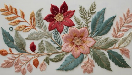 Exquisite Intricate Botanical Embroidery On A Fab  3