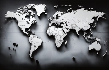 Fototapeta na wymiar Blank World Map Generated For educational,business,etc purposes 