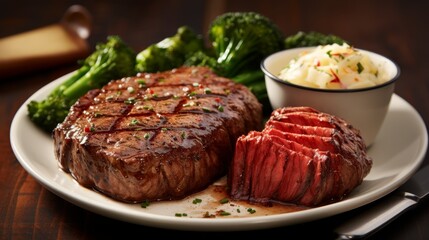 Red lobster and beef steak