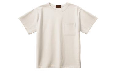 A white t-shirt featuring a stylish pocket on the chest