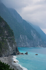 Hualien, Taiwan - May 25 2015: Qingshui Cliff picture taken from the Shuhua Highway