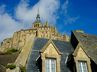 Fototapeta premium The famous Mont-Saint-Michel, located in Normandy's Manche region