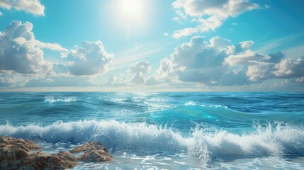 beautiful sandy beach and sea with clear blue sky background amazing beach blue sky