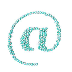Symbol made of turquoise volleyballs