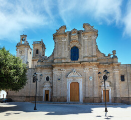 Small picturesque medieval town Oria Cathedral Basilica view, Brindisi region, Puglia, Italy.