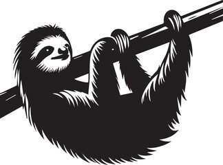 sloth vector  silhouette style 