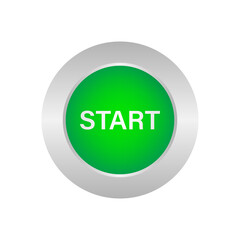 Start Button. Vector Illustration Isolated on White Background. 