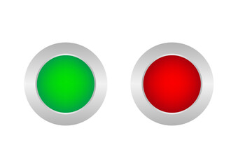 Start and Stop Button. Vector Illustration Isolated on White Background. 