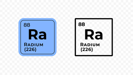 Radium, chemical element of the periodic table vector design