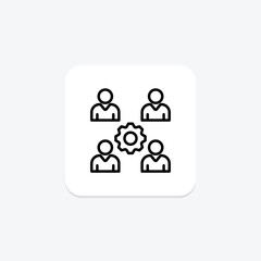 Collaborative Effort icon, effort, collaboration, teamwork, partnership line icon, editable vector icon, pixel perfect, illustrator ai file