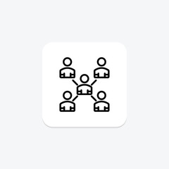 Coordinated Effort icon, effort, coordinated, collaboration, teamwork line icon, editable vector icon, pixel perfect, illustrator ai file