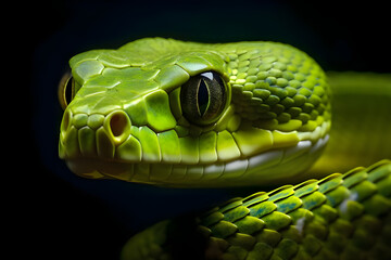 Fototapeta premium Closeup of Snake angry face wildlife - Ai Generated