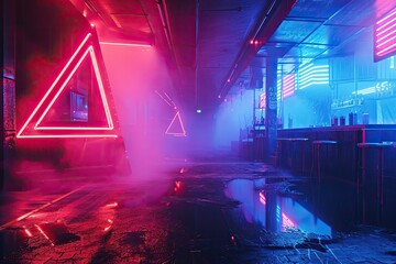 Cyberpunk-inspired neon city with a gritty atmosphere, Futuristic neon cityscape infused with a...
