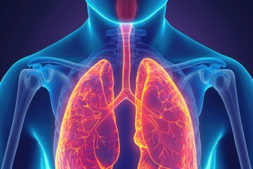 Cystic fibrosis Genetic disorder impacting the respiratory and digestive systems, Cystic fibrosis A genetic condition affecting both the respiratory and digestive systems. - obrazy, fototapety, plakaty