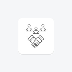 Teamwork Partnership icon, teamwork, partnership, collaboration, unity thinline icon, editable vector icon, pixel perfect, illustrator ai file