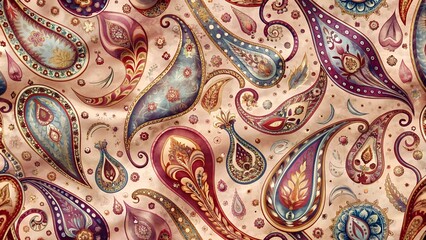 Experience the timeless charm of the Paisley print, where delicate teardrop shapes dance across the fabric in a whimsical display of elegance and sophistication, adding a touch of bohemian flair to an