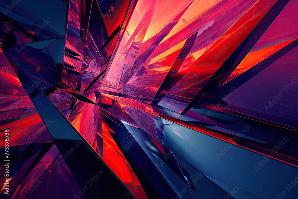 Leinwandbilder dynamic 3d geometric shapes in a futuristic design, a futuristic design concept showcasing dynamic 3