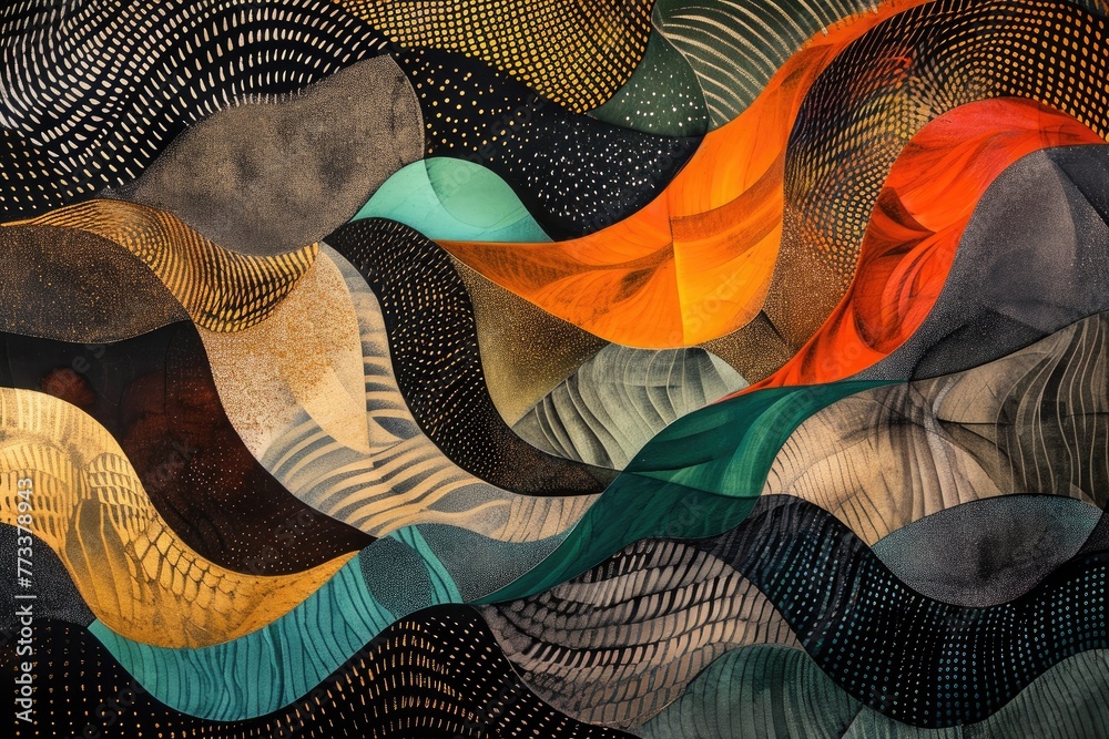 Poster dynamic abstract patterns creating visual interest, engaging abstract patterns that dynamically capt