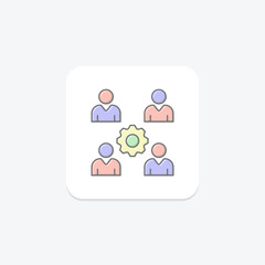 Collaborative Effort icon, effort, collaboration, teamwork, partnership lineal color icon, editable vector icon, pixel perfect, illustrator ai file
