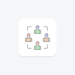 Partnership Teamwork icon, partnership, teamwork, collaboration, unity lineal color icon, editable vector icon, pixel perfect, illustrator ai file