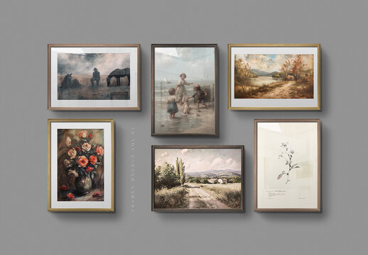 Frame Mockup Vintage Antique Vertical Horizontal 01