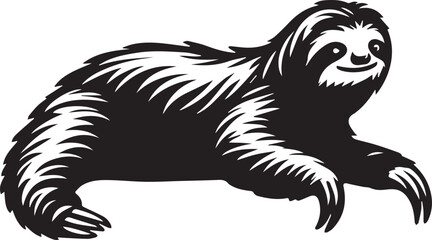 sloth vector  silhouette style 